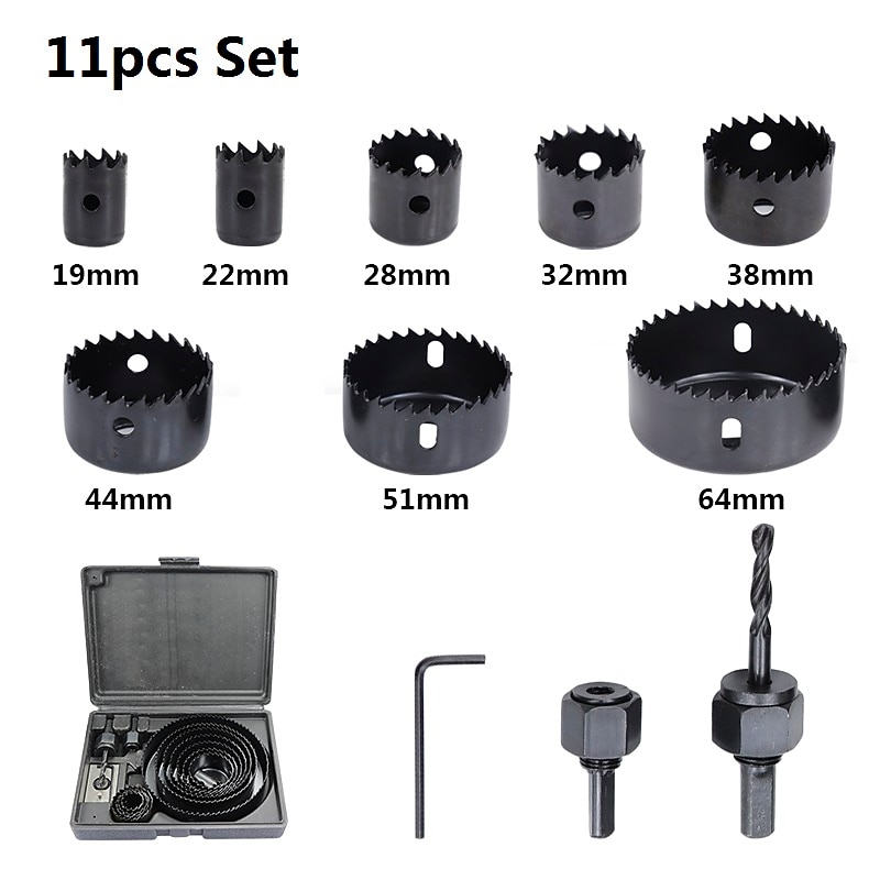 3-18Pcs Woodworking Hole Saw Set Drill Bit Carbon Steel 19-127mm Hole Cutter Set For Plasterboard Ceiling Wood Hole Saw Kit 2026 - $9.99 –P11
