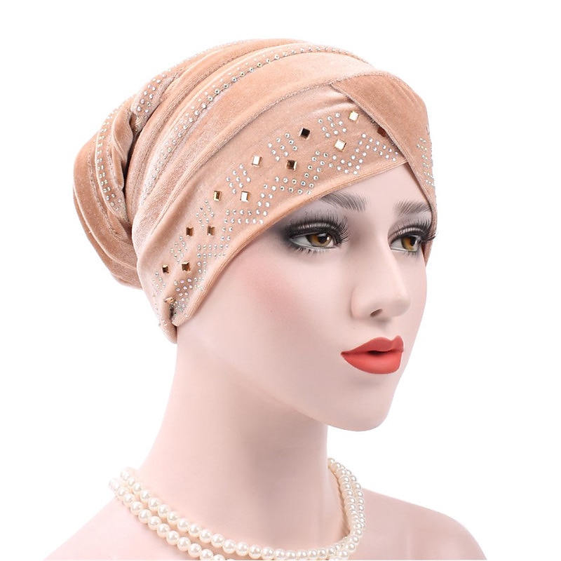 hijab interno di colore solido berretti turbante musulmano per le donne con trapano etnico islamico avvolgere testa turbante pronto da indossare hijab bonnet del 2025 a $11.99 –P13