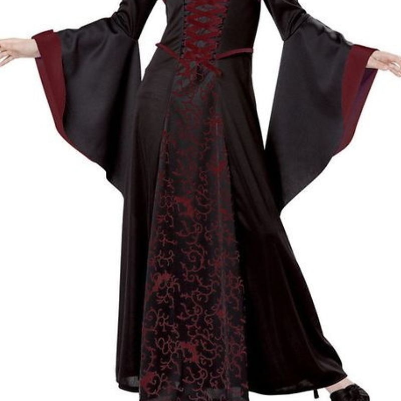 kinderkleidung Mädchen Kleid Graphic Hexenkostüm für Kinder Langarm Party Halloween Bedruckt Basic Kostüm Baumwolle Asymmetrisch A Linie Kleid Sommer Frühling Herbst 4-12 Jahre Weiß Wein 2025 - $22.99 –P3