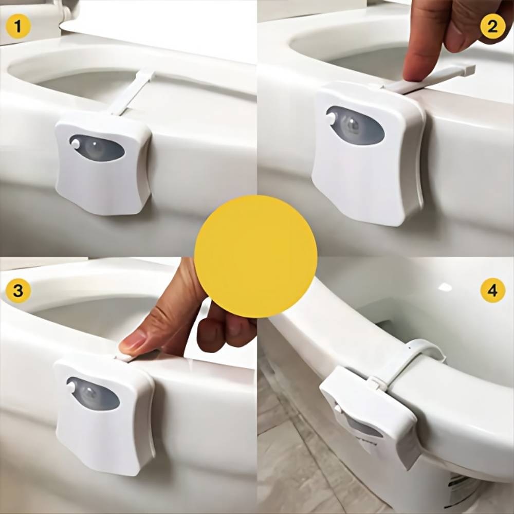 lumină de noapte pentru toaletă senzor de mișcare pir lumini pentru toaletă led lampă de noapte pentru toaletă 16/8 culori iluminare vas de toaletă pentru baie toaletă 2025 - $7.49 –P2