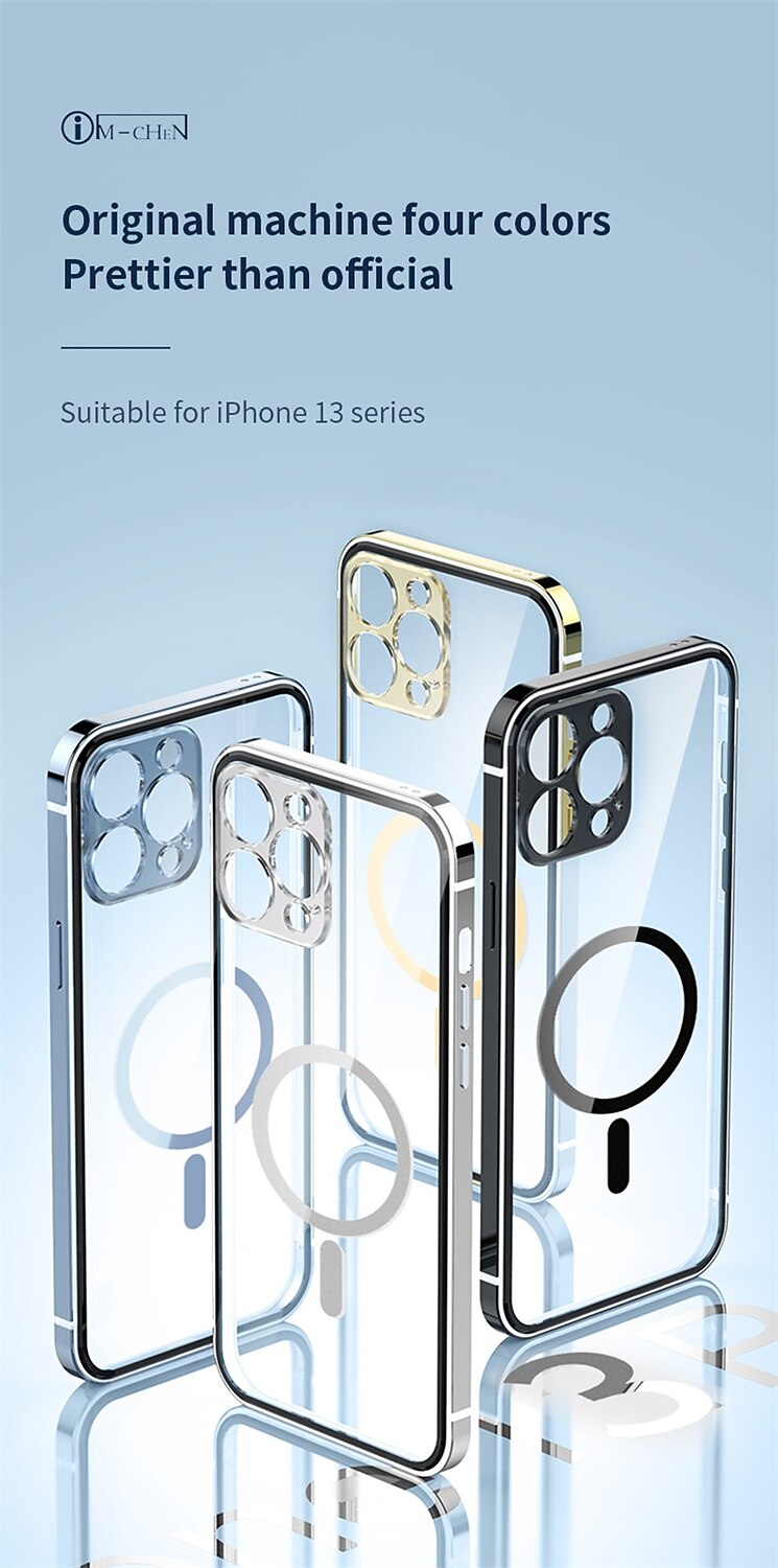 2025年 iPhone 16、iPhone 15 Pro Max Plus、iPhone 14、13、12 Pro Max Mini Magsafeサポートワイヤレス充電衝撃吸収メタル  コレクション – $32.99 –P10