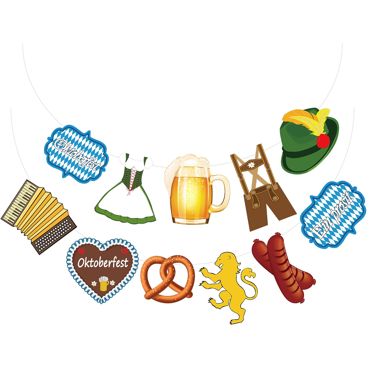 tysk oktoberfest fest trekke flagg München banner blå hvit rutere ferie dekorasjon forsyninger 2025 - €10.99 –P1