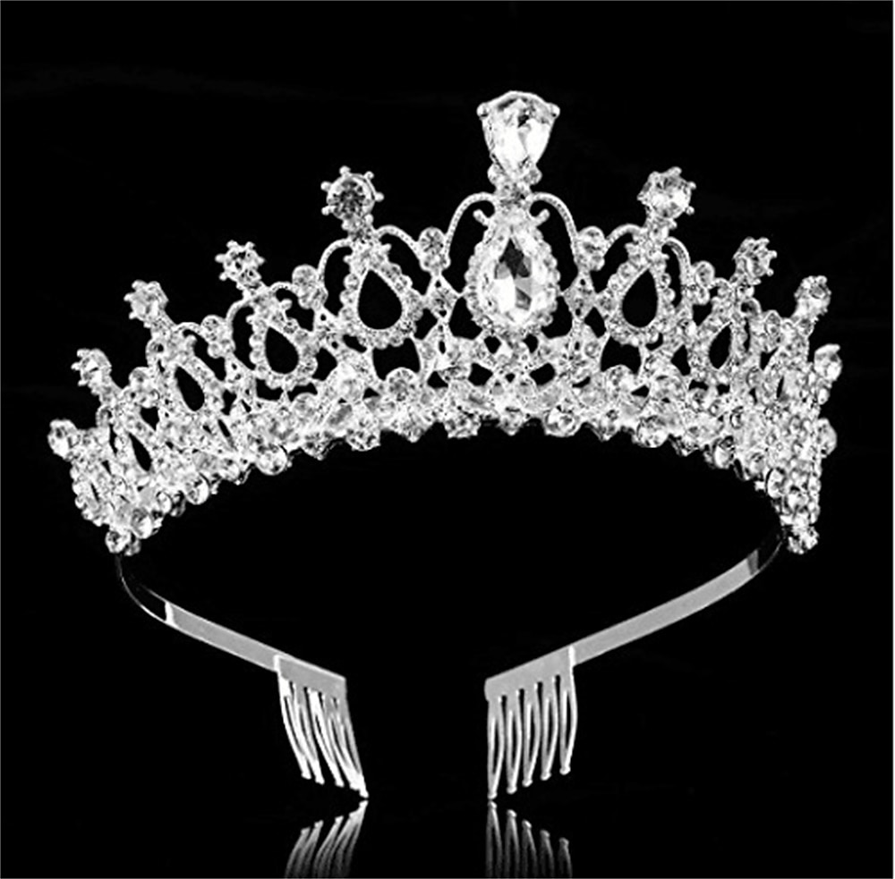 didder argento diadema di cristallo corone per le donne ragazze elegante principessa corona con pettini diademi per le donne da sposa da sposa prom compleanno cosplay costumi di halloween accessori del 2026 a $13.62 –P7