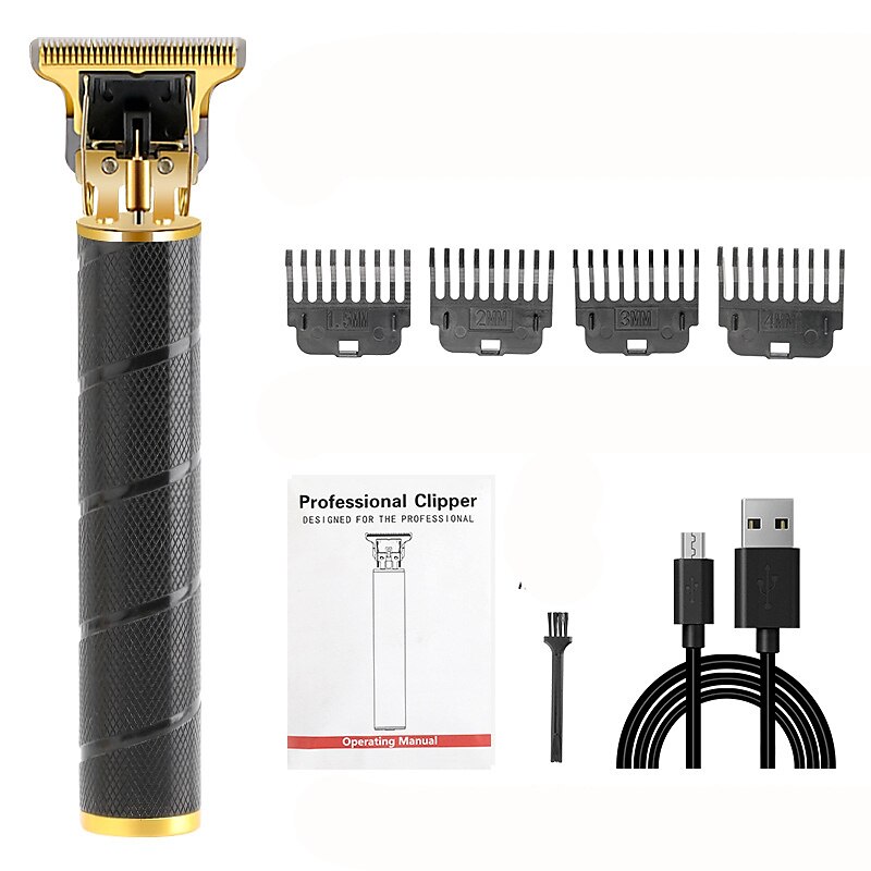 usb vintage t9 0mm elektrický zastřihovač vlasů pro muže akumulátorové zastřihovače profesionální stroj na stříhání vousů barber dobíjecí 2025 - $17.99 –P3