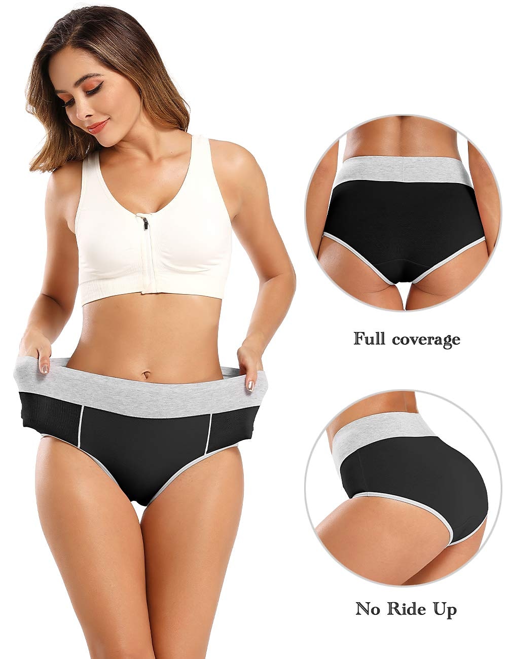 Women's Cotton Underwear High Waisted Full Coverage Ladies Panties (regular  & Plus Size)