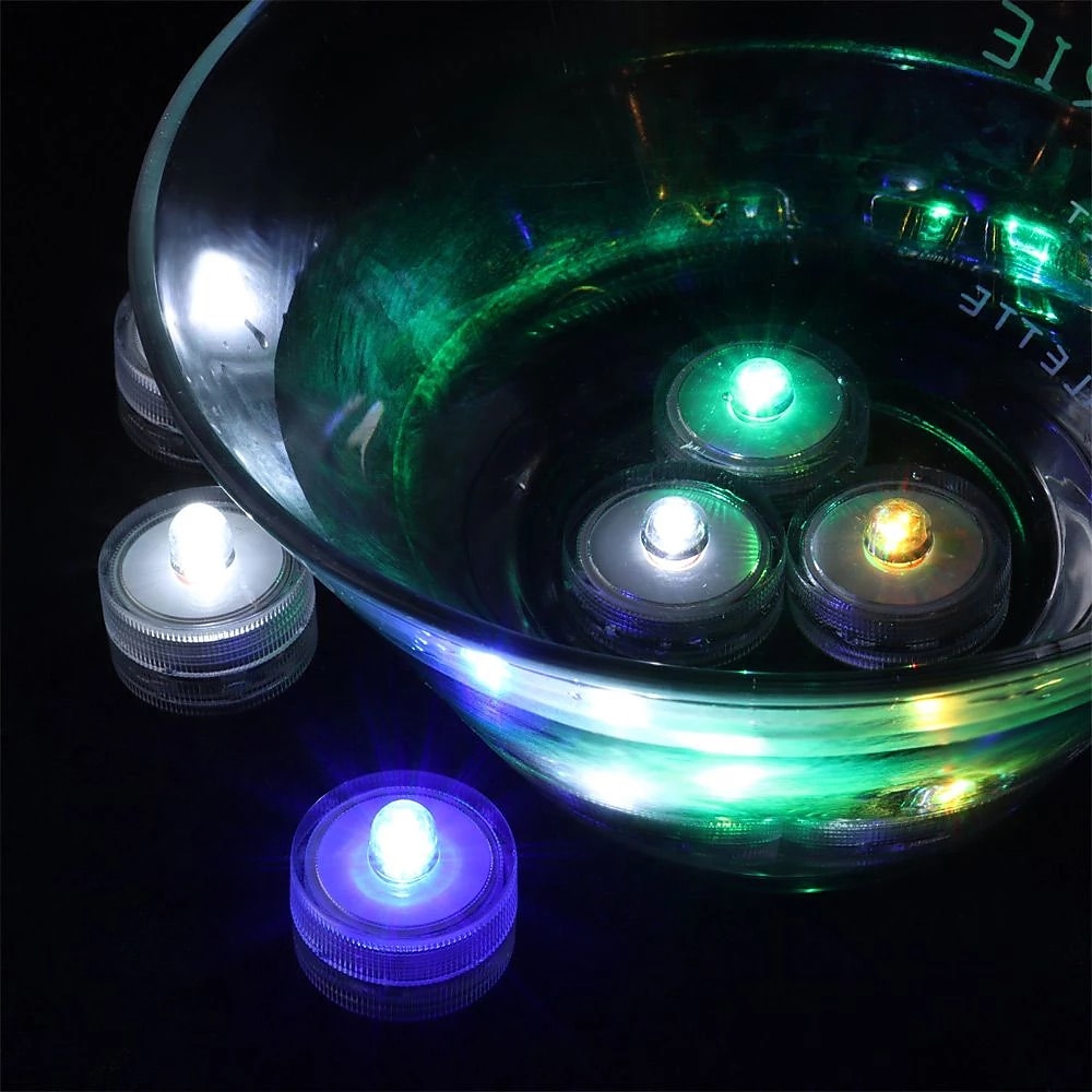 nedsenkbare led-lys 12 stk vanntett rgb undervannslys for bryllup telys badestamp dam akvarium svømmebasseng fest vase dekorasjon belysning 2025 - $17.49 –P5