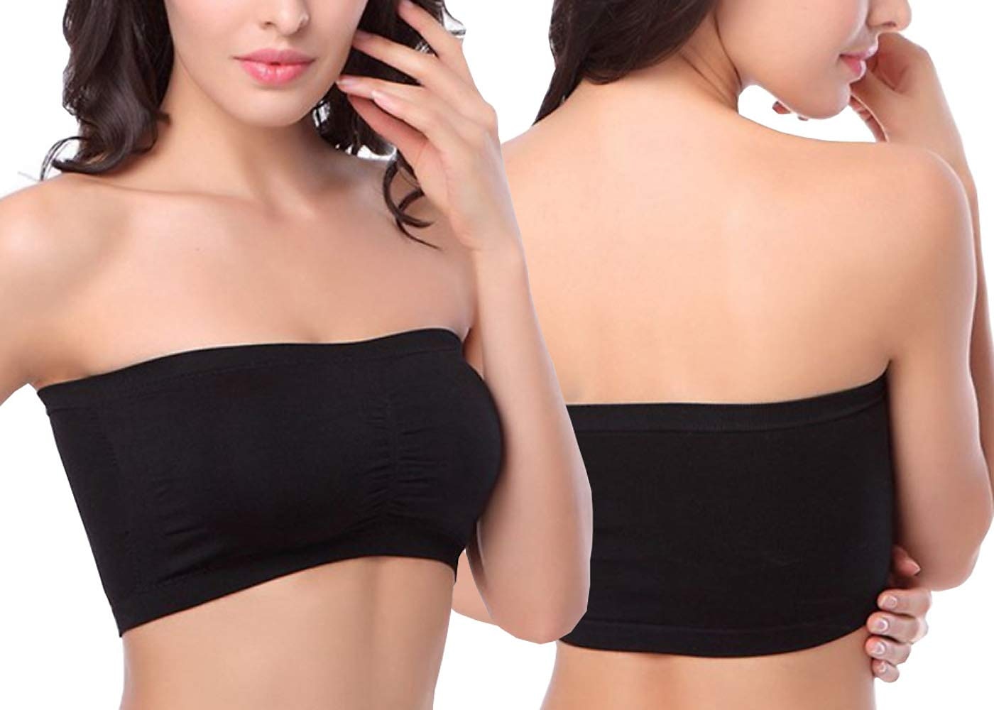 női bandeau melltartó pánt nélküli cső felső sima bézs sztreccs kényelmes puha légáteresztő fehérnemű tavaszi nyár alkalmi napi láthatatlan könnyű varrat nélküli 2025 - $13.49 –P2