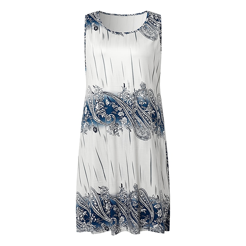 Women's Plus Size Curve Shift Dress Floral Round Neck Print Sleeveless Spring Summer Casual Random Print Short Mini Dress Casual Daily Dress 2025 - $21.99 –P1