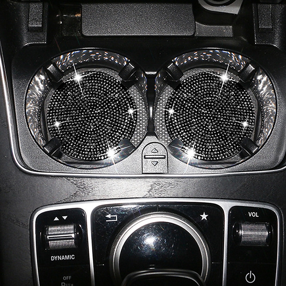 2pcs Bling Car Cup Holder Coaster 2.75 inch Anti-Slip Shockproof Universal Fashion Vehicle Car Coasters Insert Bling Rhinestone Auto Automotive Interior Accessories for Women 2025 - $11.99 –P14