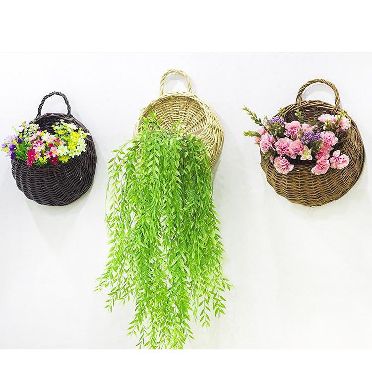 wandbehang blumenkorb dekoration gewebter korb strohkorb weidenblumentopf rattan korb pflanze rattan wandbehang blumenkorb großhandel 2025 - $11.49 –P5