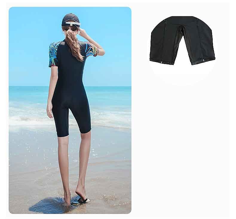 Women's Rash Guard Dive Skin Suit UPF50+ Breathable Quick Dry Short Sleeve  Bathing Suit Swimsuit Boyleg Knee Length Swimming Diving Surfing Snorkeling  Summer 2024 - $56.99
