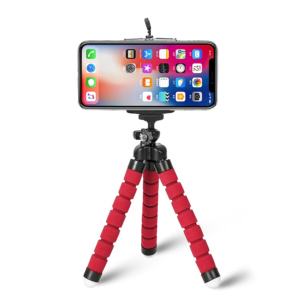 Tripé estilo perna de polvo flexível portátil ajustável antiderrapante suporte para telefone mini suporte com clipe para selfies de mesa vlogging transmissão ao vivo compatível com acessório de de 2025 por $15.99 –P6