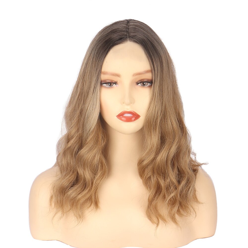 Synthetikperücke lockig Mittelteil Perücke 14 Zoll orange Kunsthaar 14 Zoll Damen modisches Design weich Party lila grün grau 2025 - $44.99 –P5