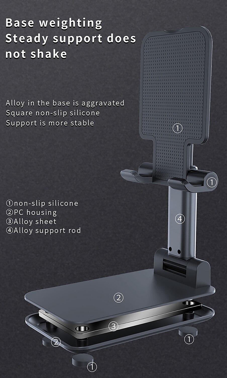 Foldable Mobile Phone Holder Stand Retractable Adjustable Phone Holder Cradle for iPhone 13 12 11 Pro Max X iPad and All Smartphones Adjustable Metal Desk Desktop Tablet Universal Cell Phone Holder 2025 - $12.99 –P4