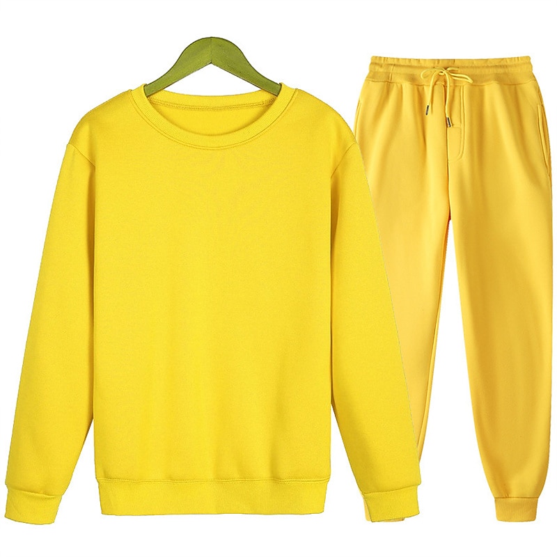 Hombre Tracksuit Sudadera Caqui claro. Azul Piscina Morado Rosa Amarillo Cuello Barco Color sólido 2 Piezas Deporte Casual Ropa de calle Ropa de calle Ropa deportiva Casual Invierno Otoño Ropa 2025 - $27.99 –P11