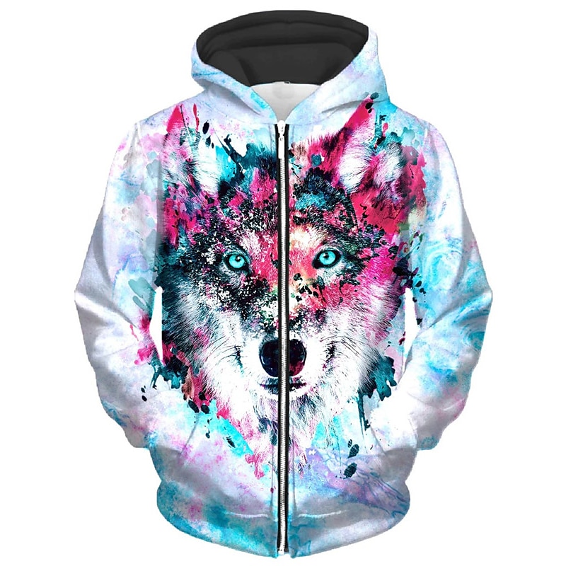 Halloween wolf print on sale hoodie