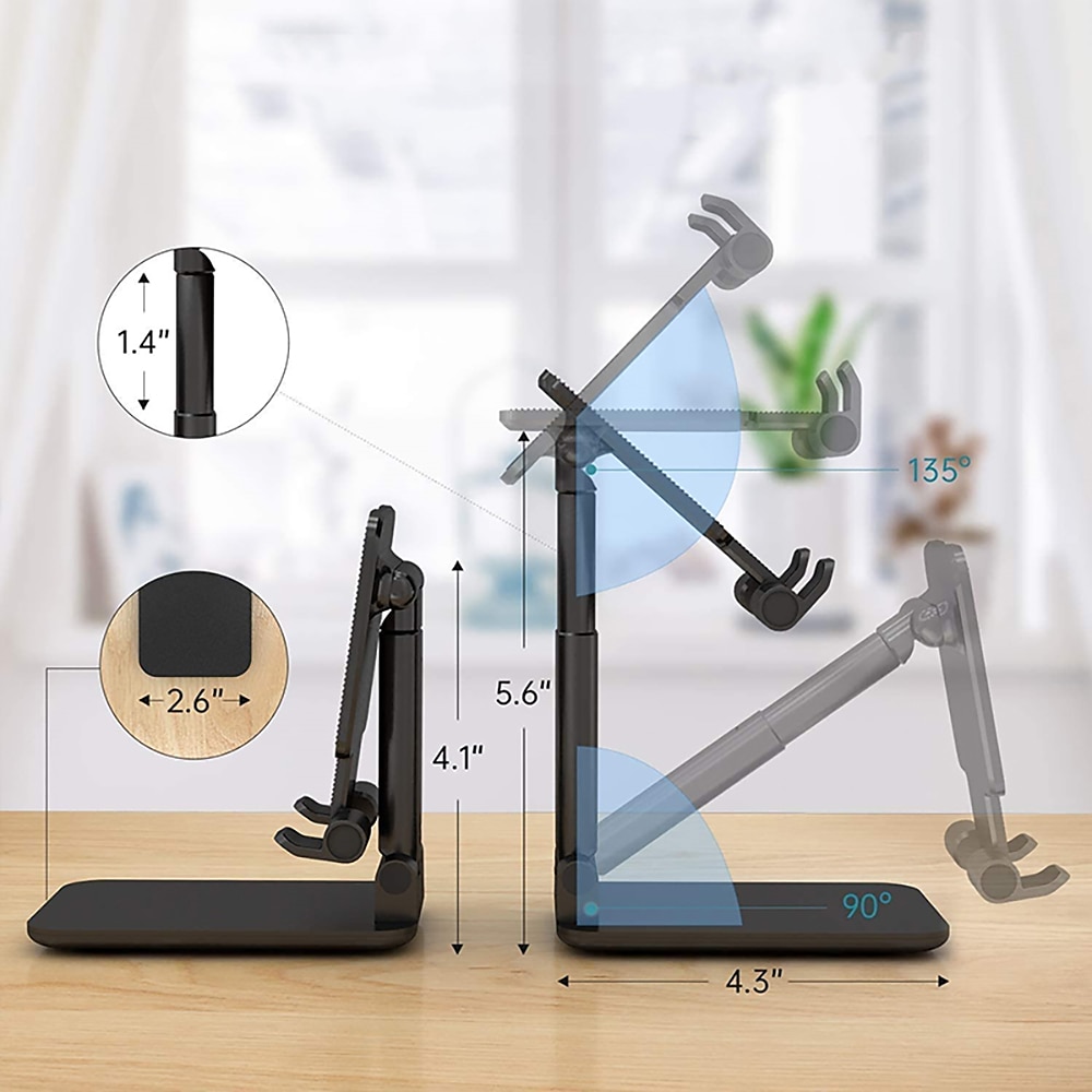 składany stojak na telefon komórkowy wysuwany regulowany uchwyt na telefon cradle for iphone 13 12 11 pro max x ipad i wszystkie smartfony regulowane metalowe biurko tablet biurkowy uniwersalny 2025 - $12.99 –P2