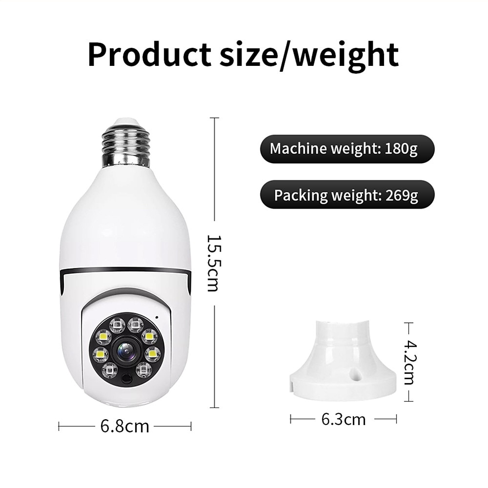 IP-camera 1080P HD Lamp Draadloos Bewegingsdetectie Externe toegang Binnen Appartement Ondersteuning 2025 - $33.99 –P13
