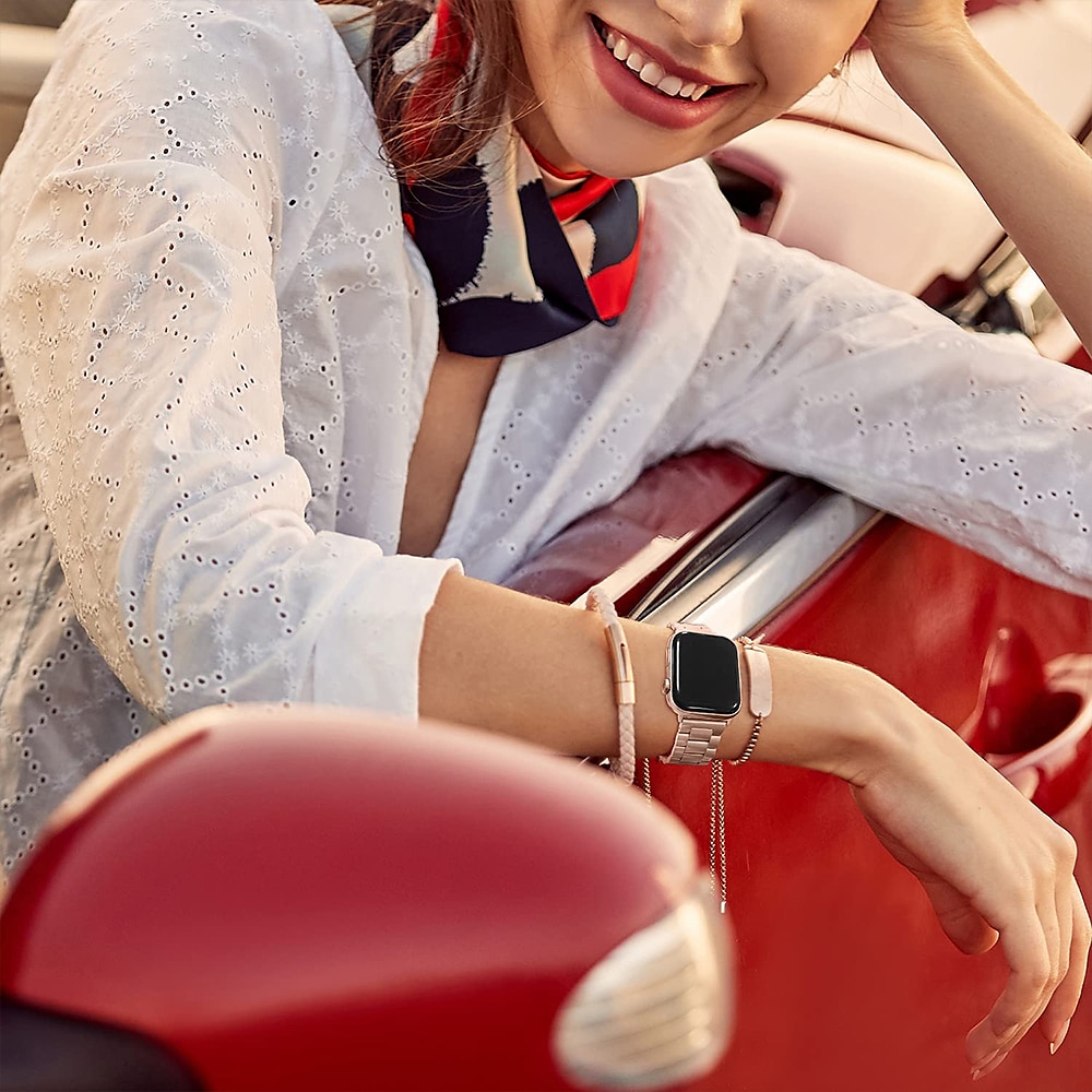 Brățări cu Legături Compatibil cu Curea de ceas Apple Watch 38mm 40mm 41mm 42mm 44mm 45mm 49mm Buclă Lux Închidere metalică Oțel inoxidabil Curea de ceas de schimb pentru iwatch Series Ultra 8 7 6 5 2025 - $18.99 –P1