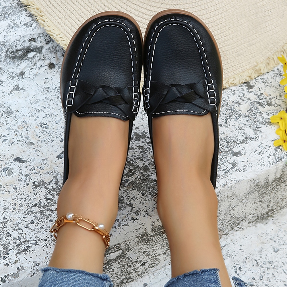 Women's Navy Blue Loafers – Comfortable Slip-On Moccasins with Bow Accent and Non-Slip Sole for Casual Everyday Wear 2026 - $26.99 –P7