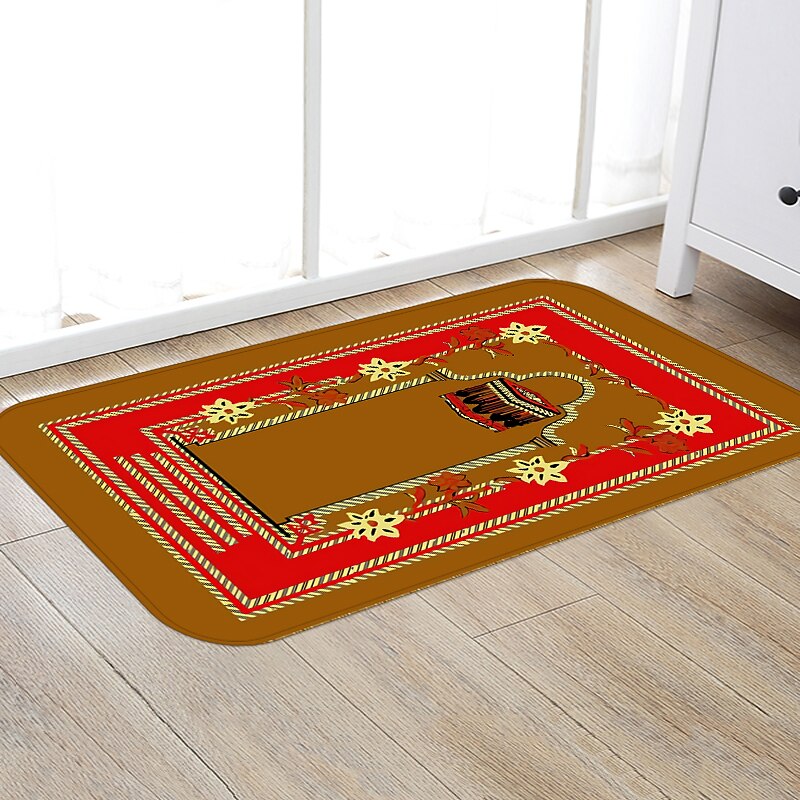 muslimsk bønneteppe flanell baderomstepper tepper badematte badetepper anti-skli kjøkkenmatter baderomsmatte baderomstepper for halloween-dekorasjon 2025 - $30.99 –P6