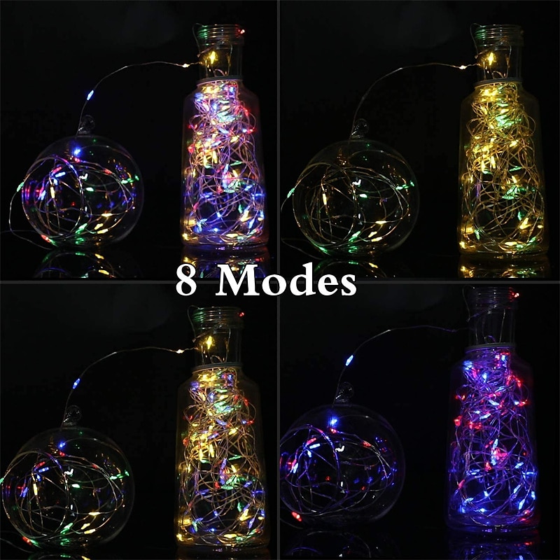 2 Pack Solar String Lights Christmas Lights Decoration Outdoor 12m 120LEDs Fairy Copper Wire Lights with 8 Modes Waterproof Decoration Copper Wire Lights for Patio Yard Trees Christmas Wedding Party 2025 - $13.49 –P15