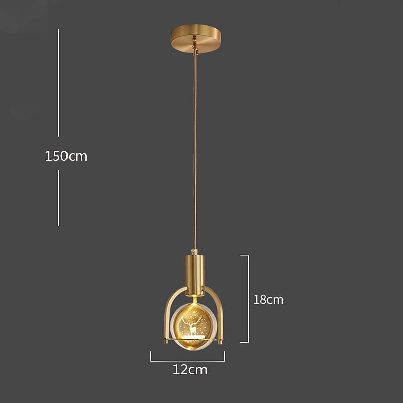 12cm pendel lanterne design pendel lys kobber messing moderne 220-240v 2026 - $449.99 –P13