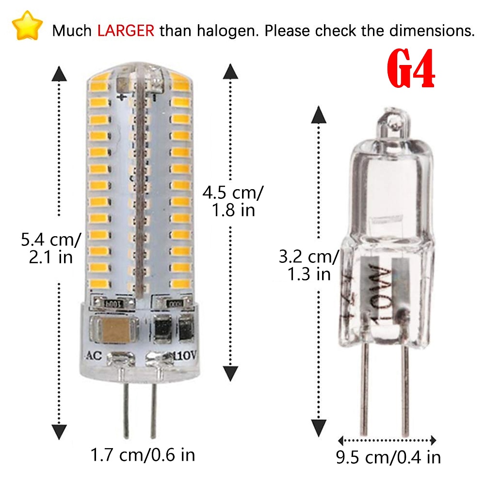 10db 5w e14 g4 g9 bi pin led fekvő villanykörte 104leds smd 3014 500lm 50w halogén megfelelő otthoni világításhoz ac110v ac220v 2025 - $21.99 –P2