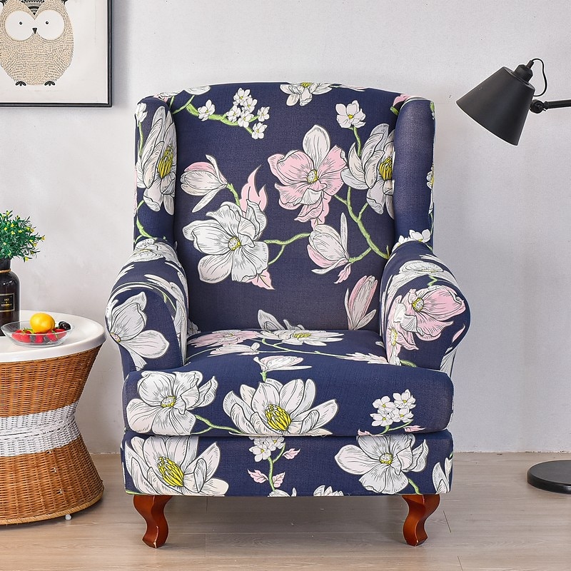1 Set of 2 Pieces Stretch Wingback Chair Cover Floral Printed Wing Chair Slipcovers Spandex Fabric Wingback Armchair Covers with Elastic Bottom for Living Room Bedroom Decor 2025 - $60.99 –P9