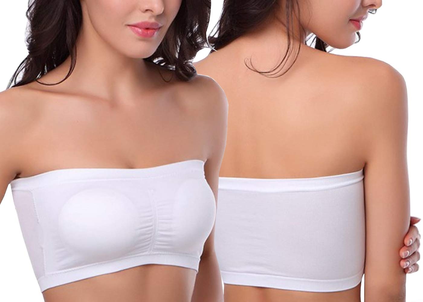 női bandeau melltartó pánt nélküli cső felső sima bézs sztreccs kényelmes puha légáteresztő fehérnemű tavaszi nyár alkalmi napi láthatatlan könnyű varrat nélküli 2025 - $13.49 –P4