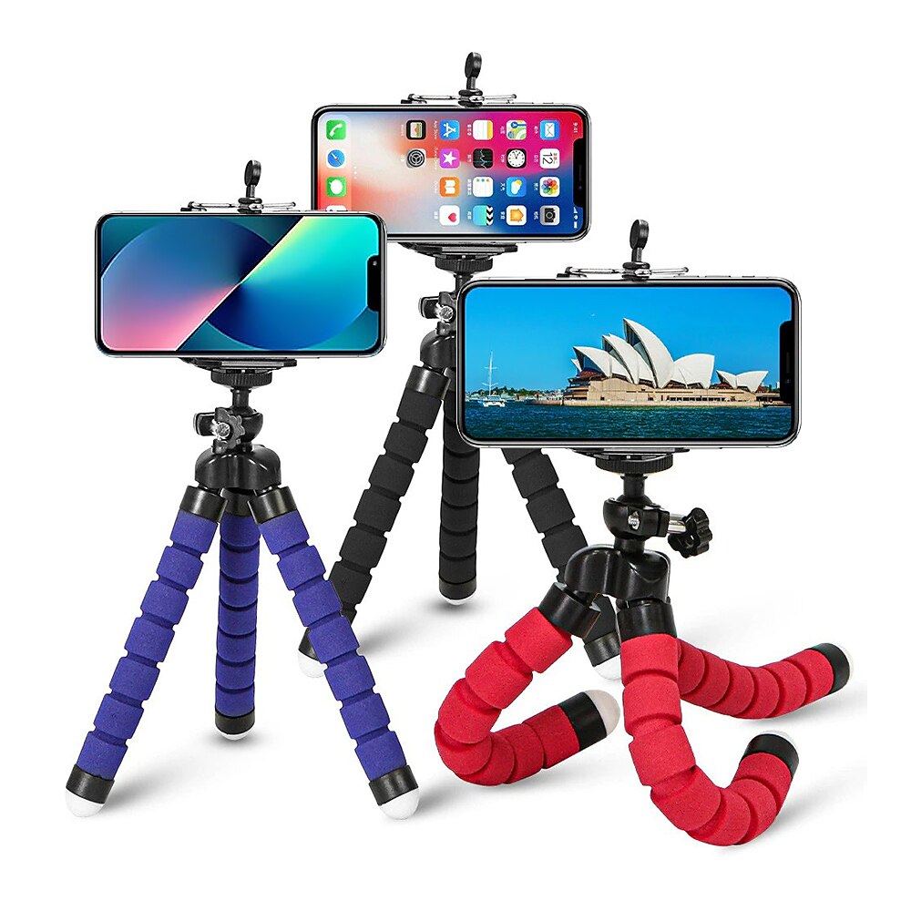 Tripé estilo perna de polvo flexível portátil ajustável antiderrapante suporte para telefone mini suporte com clipe para selfies de mesa vlogging transmissão ao vivo compatível com acessório de de 2025 por $15.99 –P1