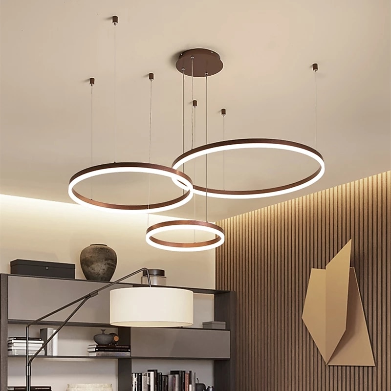 Πολυέλαιος κυκλικής σχεδίασης 1 φωτός led 60w/ μοντέρνα κρεμαστά φώτα led για σαλόνι καφέ-μπαρ δωμάτιο μαγαζιού με δυνατότητα ρύθμισης ρύθμισης μόνο με τηλεχειριστήριο 2025 - $495.89 –P2