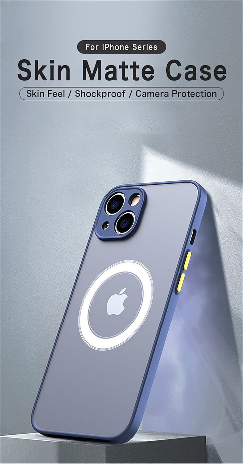 Чехол для iPhone 16e iPhone 16 iPhone 15 Pro Max Plus iPhone 14 13 12 11 Pro Max Plus X XR XS Защитный чехол тонкий с MagSafe полупрозрачный ультратонкий матовый блестящий однотонный PC 2025 - $13.99 –P1
