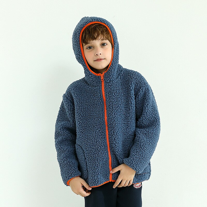 Kids Boys Fleece Jacket Long Sleeve Gray Pink Navy Blue Plain Fall Winter Fleece Full-Zip Jacket 2025 - $26.99 –P13