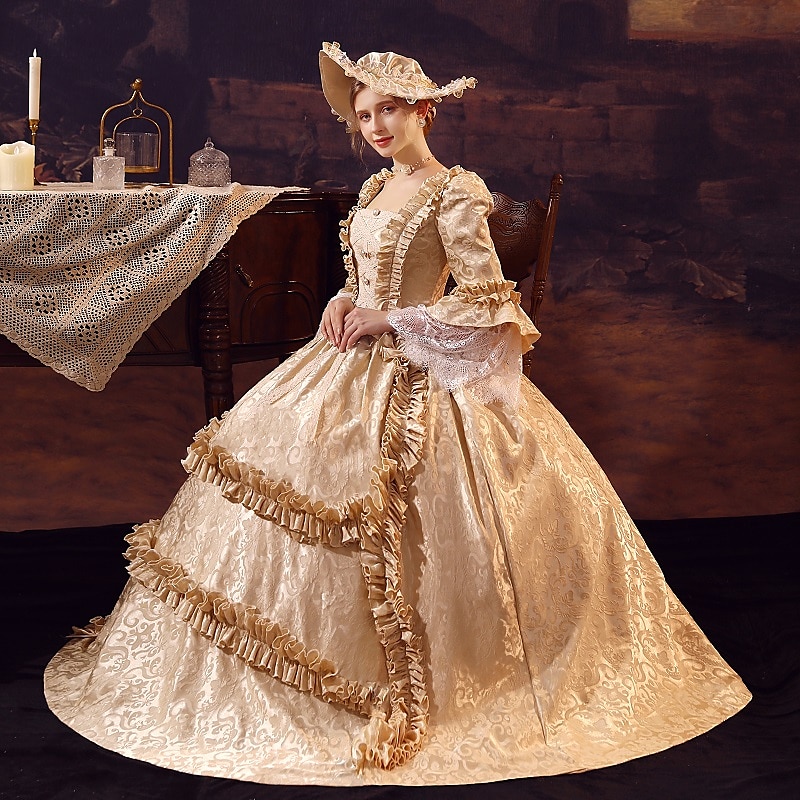 Princess Shakespeare Plus Size Gothic Rococo Vintage Inspired Medieval Party Costume Masquerade Women's Costume Vintage Cosplay Wedding Party 3/4-Length Sleeve Ball Gown Christmas 2025 - $203.49 –P1