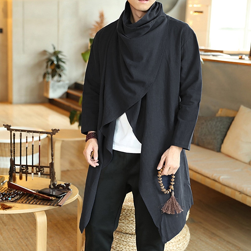 Herren Wintermantel übergangsjacke Trenchcoat Umhang / Capes Urlaub Geschäft Frühling Herbst Baumwollmischung Schnelltrocknend Leicht Oberbekleidung Bekleidung Streetwear Stilvoll ohne Druck Einfarbig 2025 - $30.99 –P2