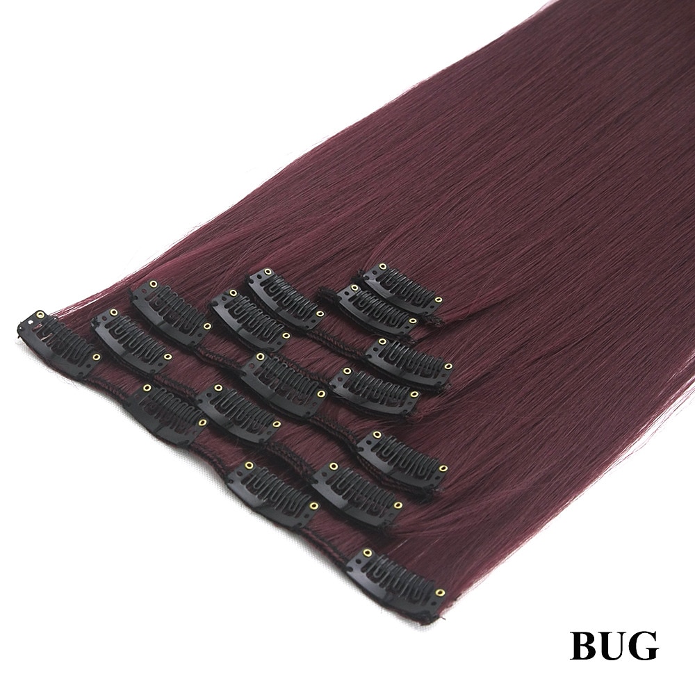 Yaki Straight Synthetic Hair 24 inch Hair Extension Clip In / On 1pc / pack Smooth Women's Girls' 2025 - $18.49 –P15