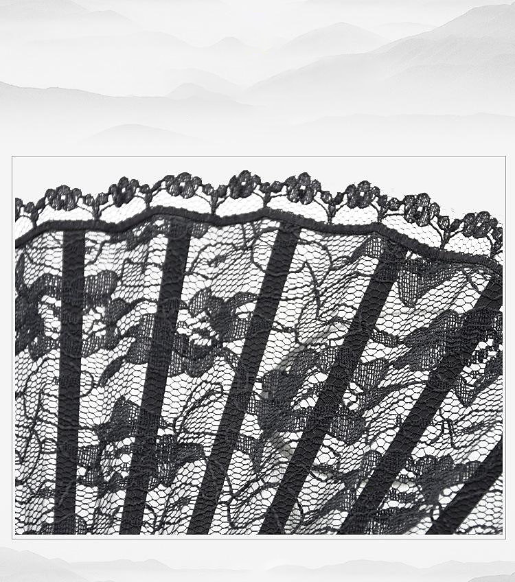Classical Style Silk Composite Black Lace Fan Style Folding Fan Hand Held Gift Elegant 2025 - $15.49 –P6