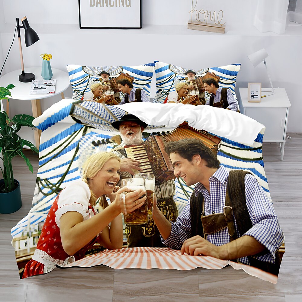 oktoberfest beer festival 3-delt dynetrekk sett hotellsengesett dynetrekk inkluderer 1 dynetrekk, 2 putevar for dobbeltrom/dronning/konge(1 putevar for tvilling/enkeltrom) 2025 - $45.99 –P1