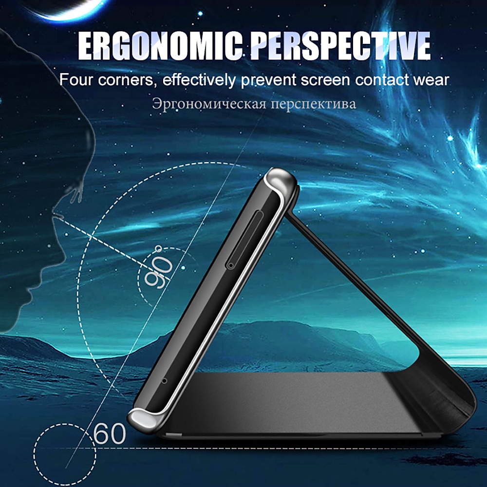 Phone Case For Samsung Galaxy S24 S23 S22 S21 S20 Ultra Plus FE A54 A34 A14 A72 A52 A42 A71 A51 A31 Note 20 Ultra 10 Plus S25 Ultra Flip with Stand Holder Mirror Auto Sleep / Wake Up Solid Colored PU 2025 - $14.99 –P6