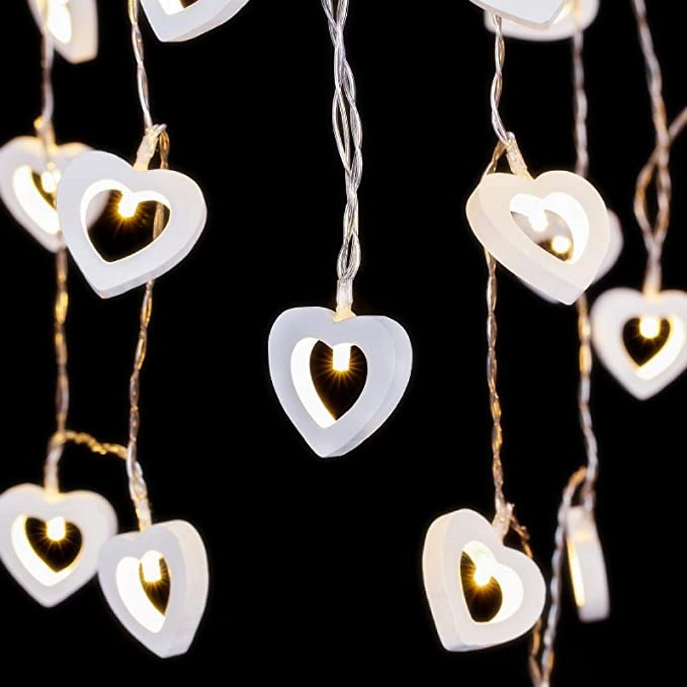 élégante réception de mariage fête 3m 20led amour coeur led guirlande lumineuse en bois guirlandes lumineuses pour fenêtre chambre intérieur extérieur décor décoration de fête de mariage de Noël de 2025 ? $11.99 –P11