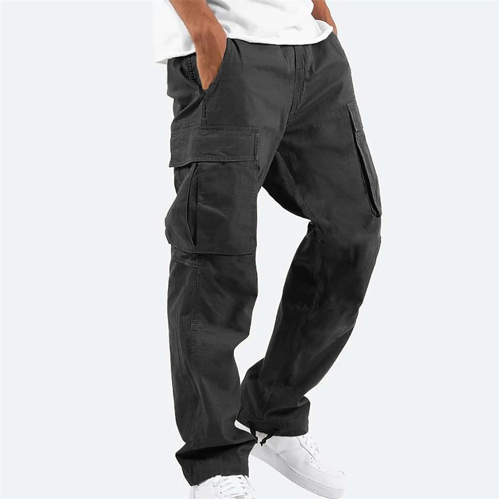 Per uomo Pantaloni cargo Coulisse sulle gambe Tinta unica Ripstop Traspirante Fine settimana Abbigliamento di strada Classico Informale Nero Giallo del 2025 a $22.99 –P5
