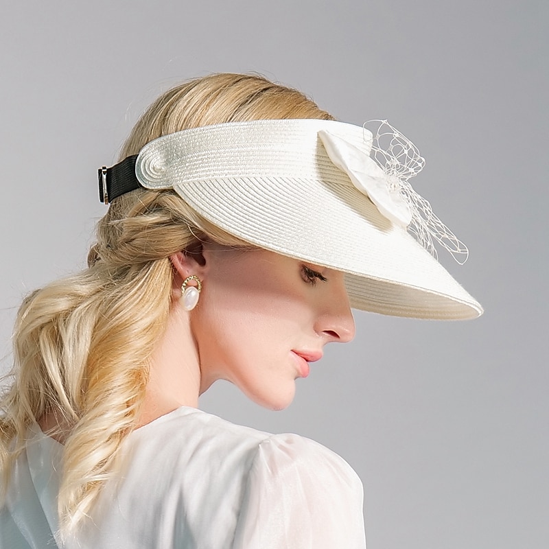 sombreros de paja de playa bohemia/sombreros de paja con lazo de satén casual/tocado de vacaciones/protección solar 2025 - $27.99 –P2
