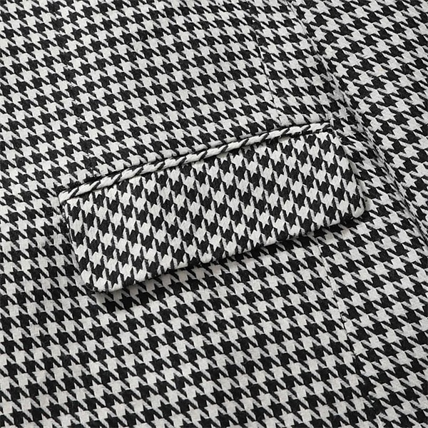 Herre Cocktail antrekk Blazer Bryllupsfest cocktail Elegant og moderne Elegant og luksuriøst Sommer Vår Polyester Hundetannmønster Enkelt Brystet Enn-knapp Blazer Hvit+Svart 2025 - $59.99 –P3