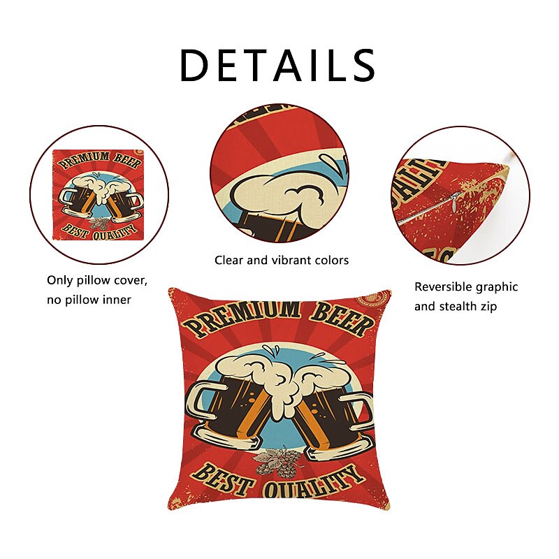 oktoberfest beer double side cushion cover 4pc soft الزخرفية مربع رمي غطاء وسادة غطاء وسادة كيس وسادة لأريكة غرفة نوم جودة عالية آلة قابل للغسل 2025 - $13.99 –P14