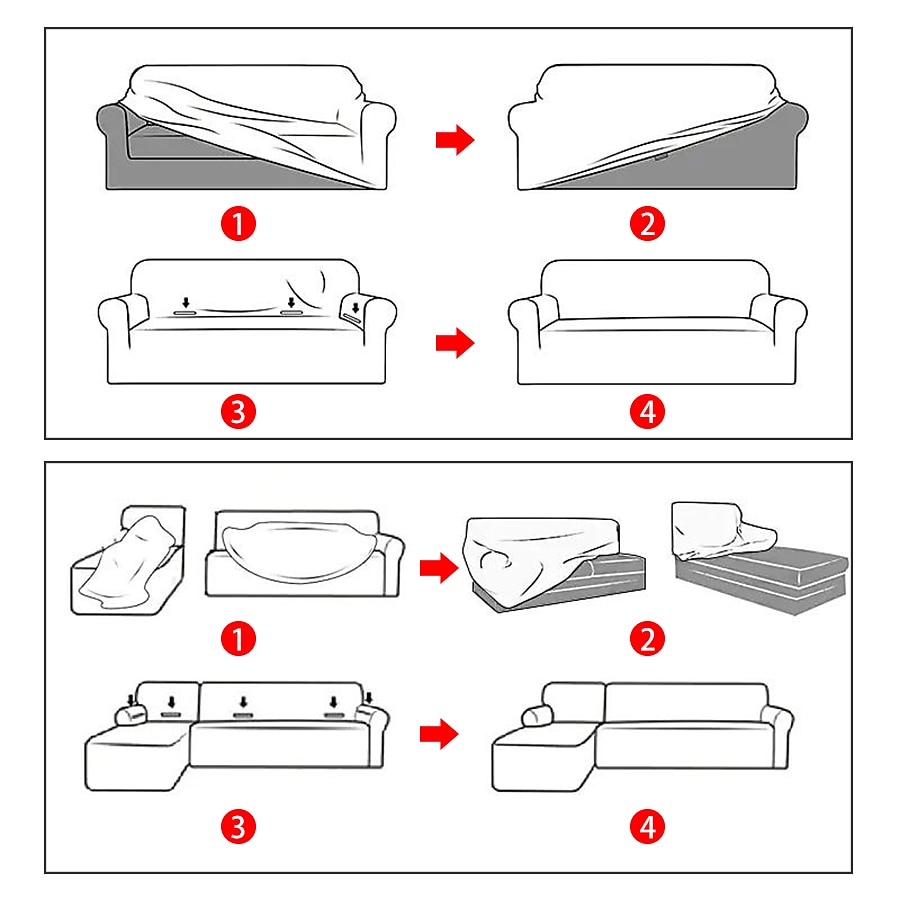  Funda para sofá de 4 plazas en forma de L, protector para sofá  en forma de U de 4 plazas (92-118 pulgadas) : Hogar y Cocina