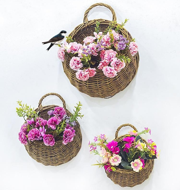 wandbehang blumenkorb dekoration gewebter korb strohkorb weidenblumentopf rattan korb pflanze rattan wandbehang blumenkorb großhandel 2025 - $11.49 –P3