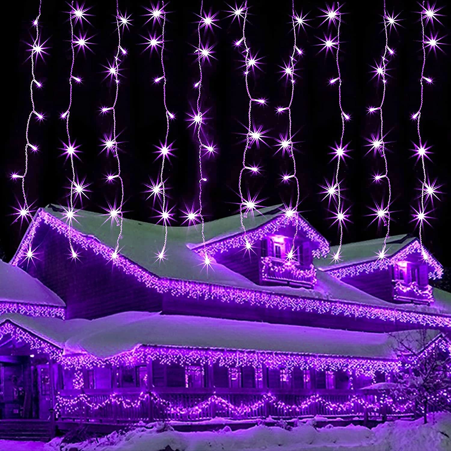 utendørs juleistapper vindu gardinlys 6x1m-300led plugg i 9 farger fjernkontroll vindusvegglampe varm hvit rgb til soveromsfest hage julepynt 31v eu/us/au/uk plugg 2025 - $44.99 –P19