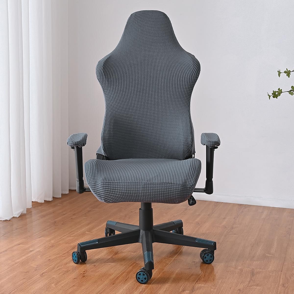gespleten bureaustoelhoes gamingstoelhoezen bordeauxrood stretch wasbare computerstoelhoezen voor fauteuil, draaistoel, gamingstoel, computerbaasstoel 2025 - $26.99 –P4