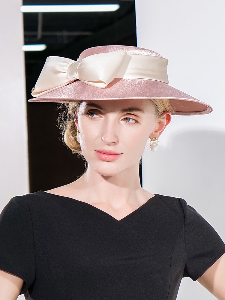 Chapeaux en lin élégant et doux avec nœud papillon 1PC mariage  fête  soirée  accessoire de Melbourne Cup pour impressionner lors du Derby 2025 de 2025 ? $65.99 -P8
